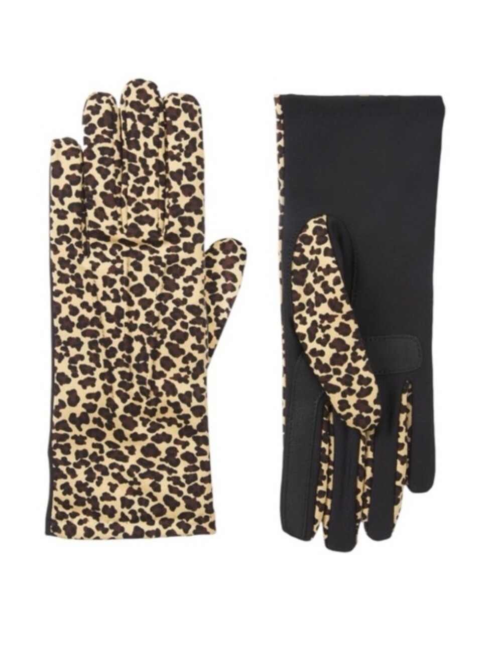 NEW Isotoner Women's Spandex Leopard Print Gloves, Size L/Xl